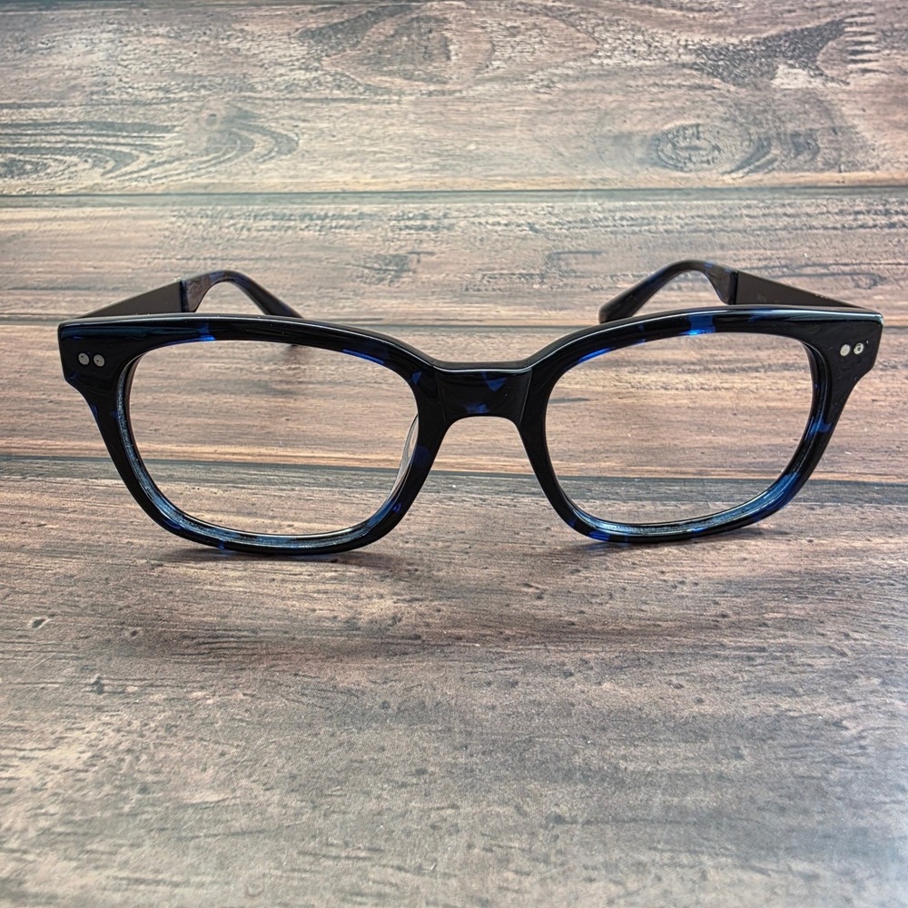 Zac Posen Micha NV‎ Navy Blue Marble Square Eyeglasses Frames 50-20-140